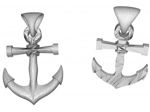 gold anchor pendant 3D Print Model