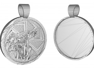 talisman kolovrat pendant with wolf 3D प्रिंट मॉडल