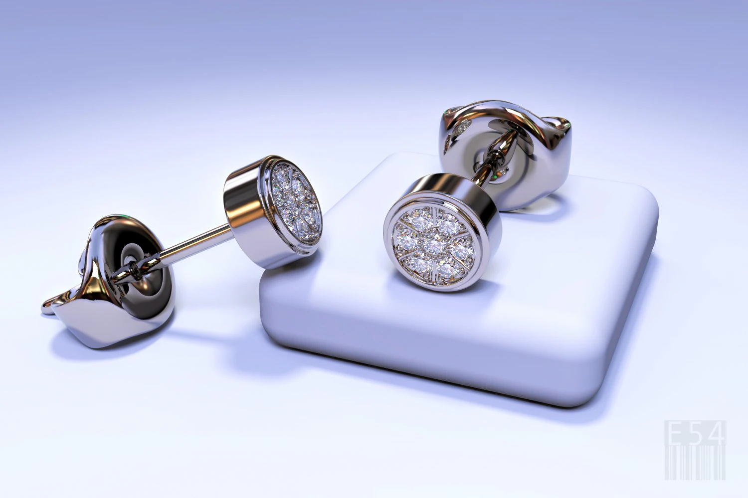 jewelry stud earring 3D Print Model .c4d .max .obj .3ds .fbx .stl .blend 