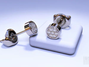 ювелирные серьги-гвоздики 3D Принт Модель