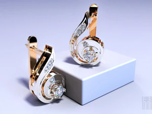 gold note earrings 3D Print Model