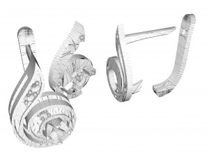 gold note earrings Model Cetak 3D