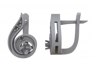 gold note earrings Model Cetak 3D