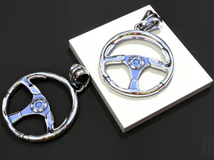 volante esportivo com pingente prateado Modelo de Impressão 3D