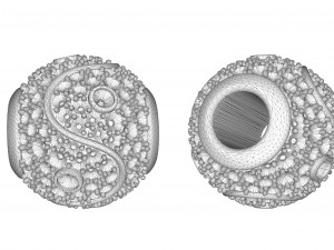 yin yang charm with diamonds 3D-Druckmodell