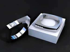 设计师钻石戒指 3D 打印模型