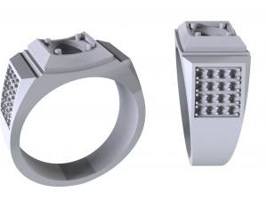men ring with stones 3D 打印模型