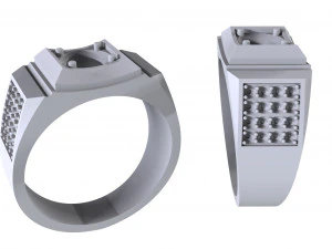 men ring with stones 3D Print Model