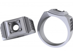 men ring with stones 3D 打印模型