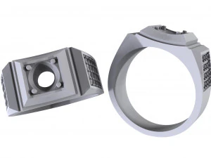men ring with stones 3D Print Model