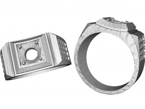 men ring with stones 3D Print Model