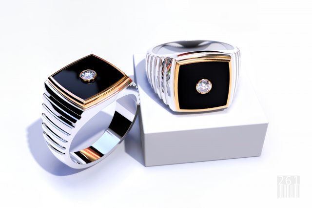 stylish gold ring with diamond Model Cetak 3D .c4d .max .obj .3ds .fbx .stl .blend