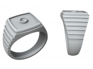 stylish gold ring with diamond Model Cetak 3D
