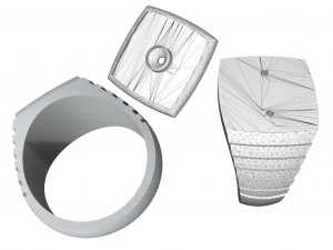 stylish gold ring with diamond 3D Print Model