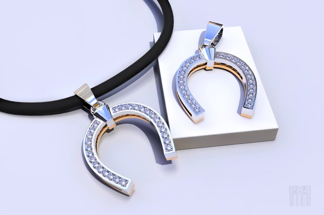 gold horseshoe pendant 3Dプリントモデル .c4d .max .obj .3ds .fbx .stl .blend 