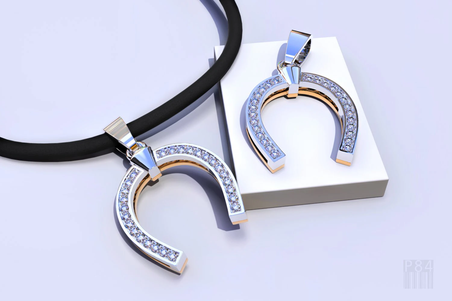 gold horseshoe pendant 3D Print Model .c4d .max .obj .3ds .fbx .stl .blend