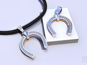 gold horseshoe pendant 3D प्रिंट मॉडल