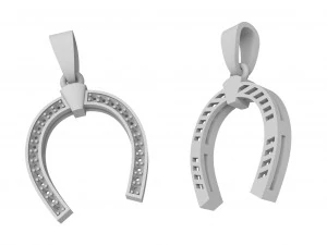 gold horseshoe pendant 3D Print Model