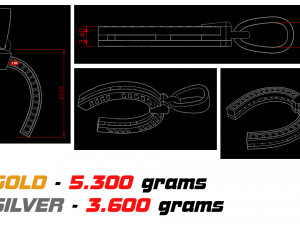gold horseshoe pendant 3Dプリントモデル