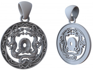 dragon pendant with stone Modelo de Impressão 3D