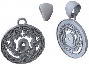 dragon pendant with stone Modelo de Impressão 3D