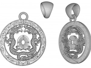 dragon pendant with stone Modelo de Impressão 3D