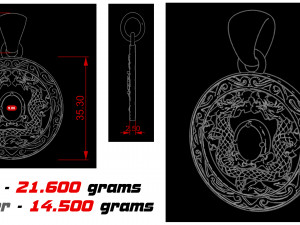 dragon pendant with stone Modelo de Impressão 3D