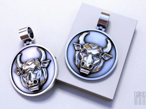 pendant bull taurus 3D Print Model