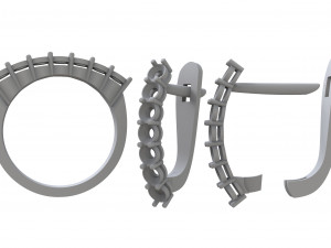 set of earrings and ring with diamonds Modello di stampa 3D
