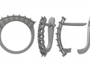 set of earrings and ring with diamonds 3D Print Model