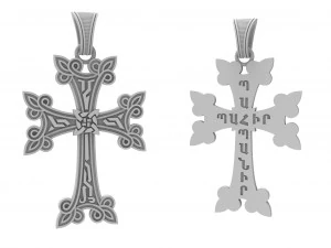 khachkar armenian cross with patterns 3D Print Model