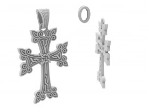 khachkar armenian cross with patterns 3D Print Model