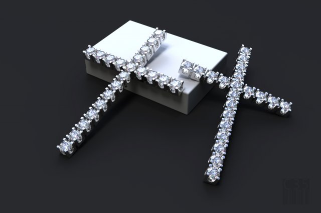 cross with stones 3D-printmodel .c4d .max .obj .3ds .fbx .stl .blend 