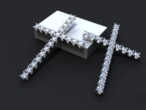 石を使った十字架 3Dプリントモデル