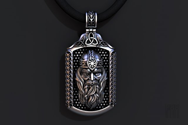 silver pendant god odin Modelo de Impressão 3D .c4d .max .obj .3ds .fbx .stl .blend 