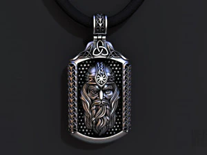 pendentif en argent dieu odin Modèles 3D en vedette
