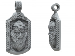 silver pendant god odin Modelo de Impressão 3D