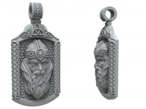 pendentif en argent dieu odin Modèles 3D en vedette