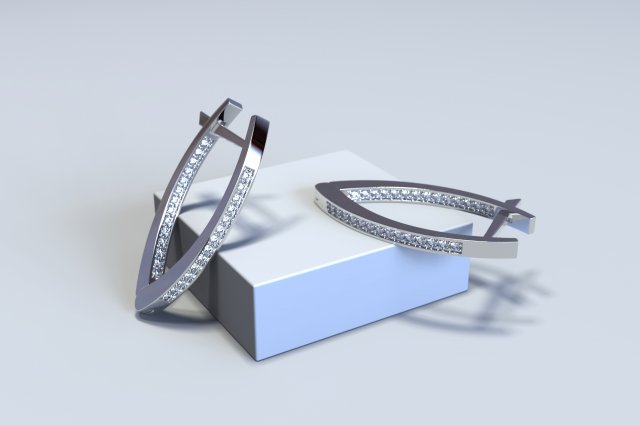 female diamond earrings models for jewelers 3D Print Model .c4d .max .obj .3ds .fbx .stl .blend 