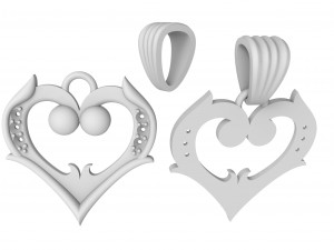 heart pendant with diamonds Modelo de impresión 3D