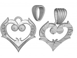 heart pendant with diamonds Modelo de impresión 3D