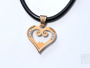 heart pendant with diamonds 3D Print Model