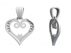 heart pendant with diamonds 3D प्रिंट मॉडल