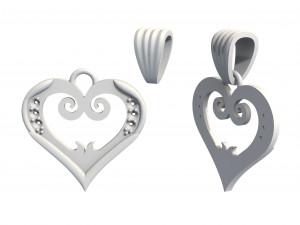 heart pendant with diamonds 3D प्रिंट मॉडल