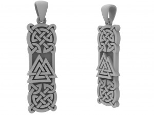 silver valknut viking pendant 3D Принт Модель