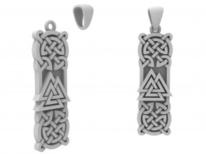 silver valknut viking pendant 3D Принт Модель