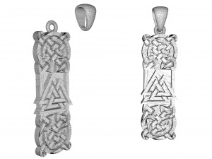 silver valknut viking pendant 3D Принт Модель