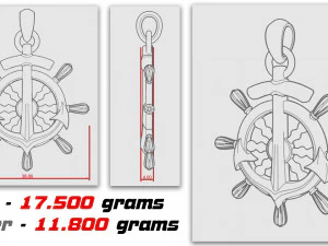 pendant steering wheel with anchor 3D Print Model