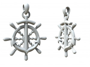 pendant steering wheel with anchor 3D-printmodel