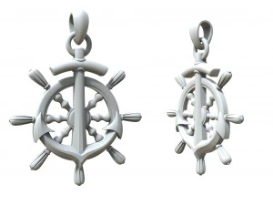 pendant steering wheel with anchor 3D Print Model